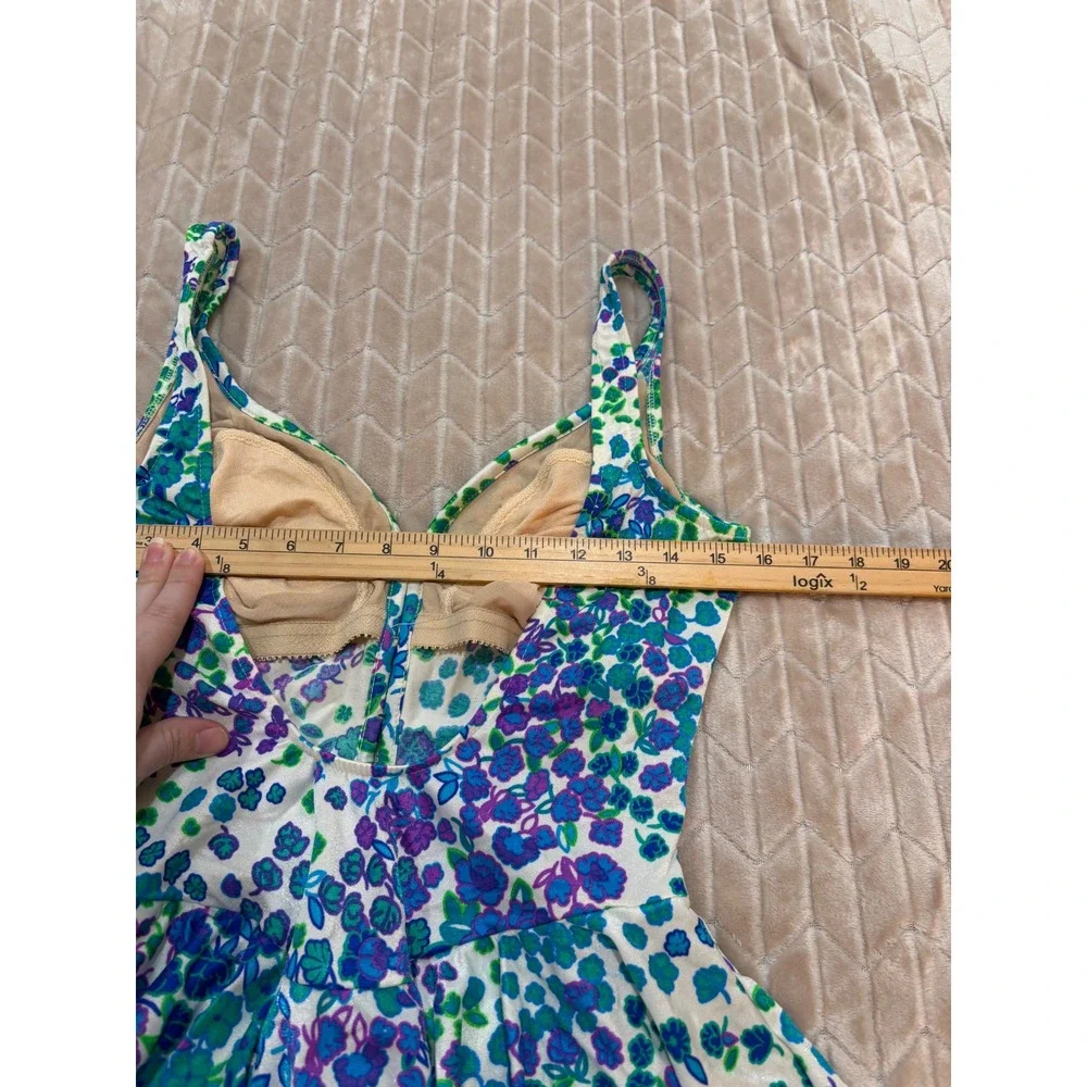 NWT Gabar Vtg Swimsuit 12 Skirted One Piece Floral Grandmillenial Cottagecore